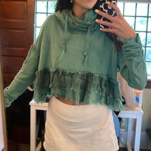 Free people green sweater